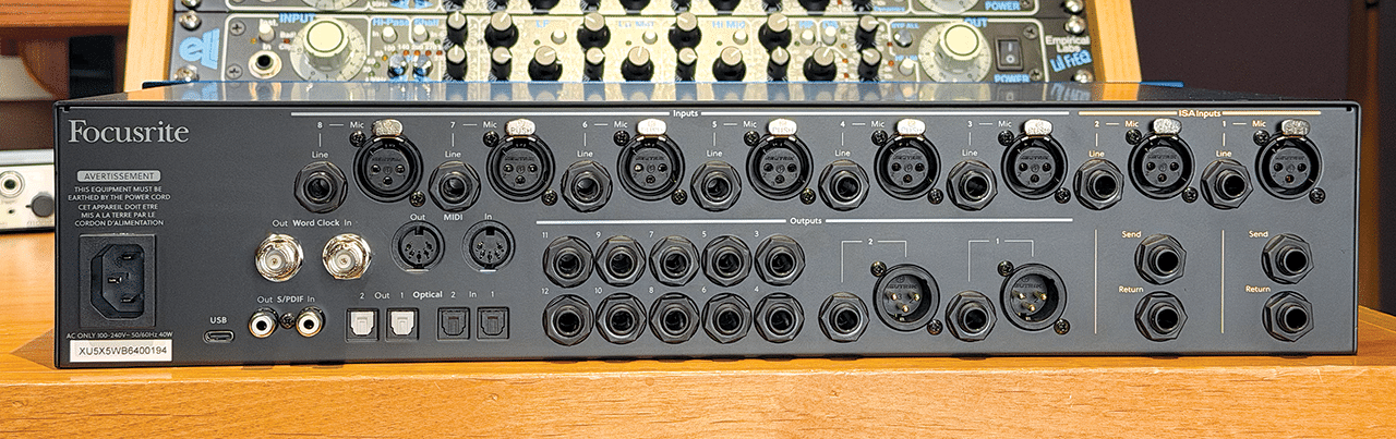Focusrite ISA C8X - back