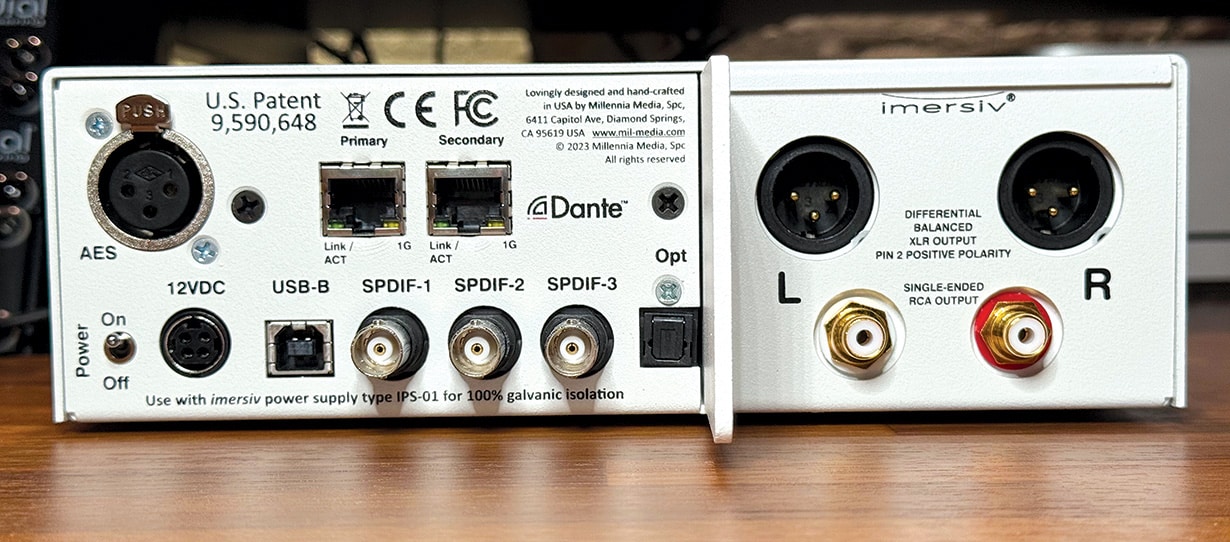 Imersiv D-1 DAC - back