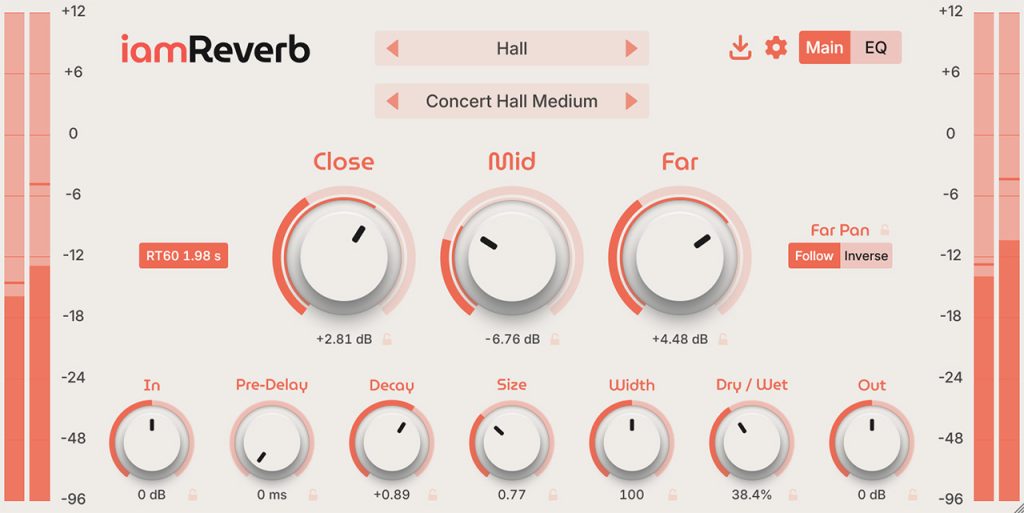 iamReverb - Main GUI