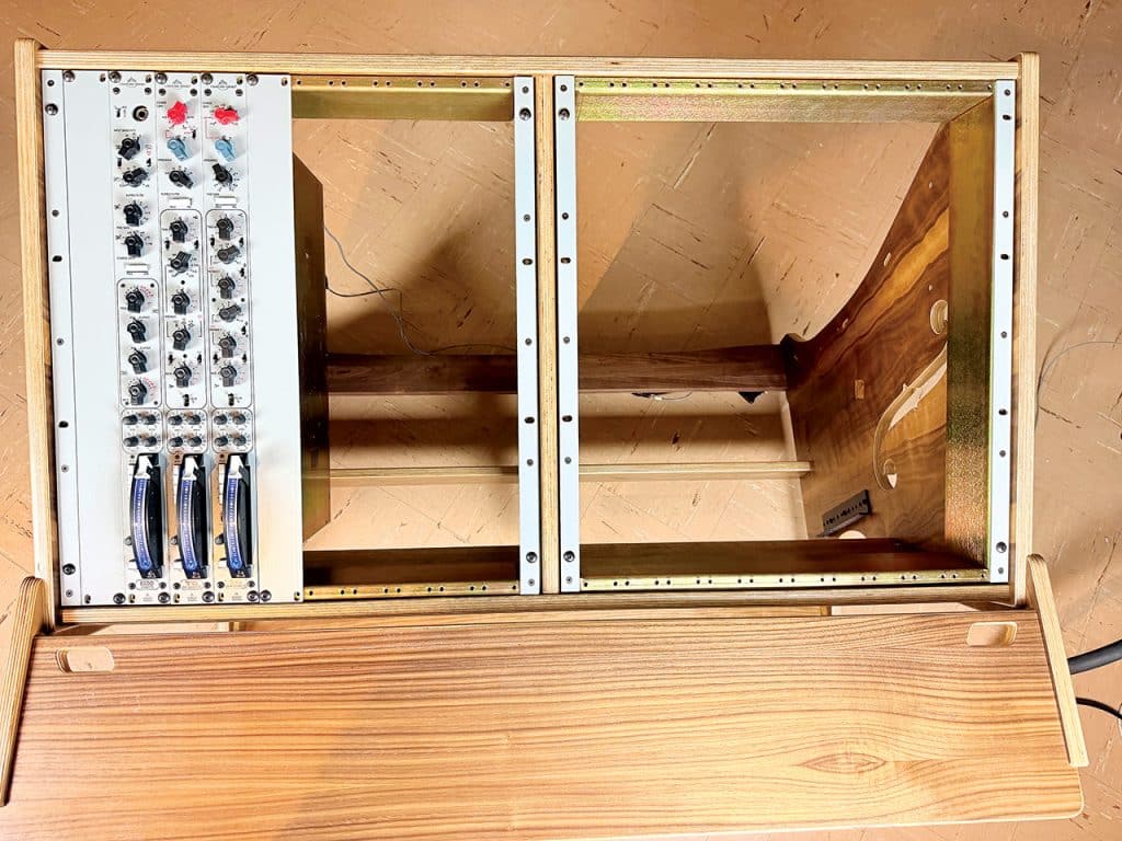 overhead with open cabinet