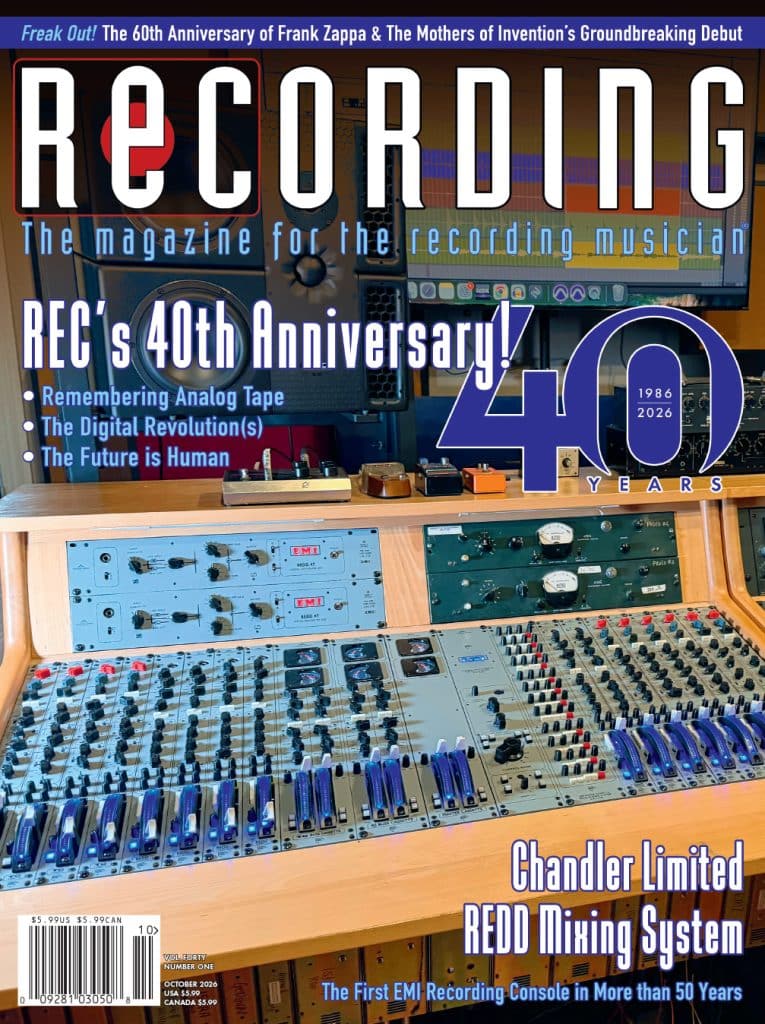 RECORDING_Magazine_Cover_October_2026 Cover of RECORDING MAgazine's October 2026 issue