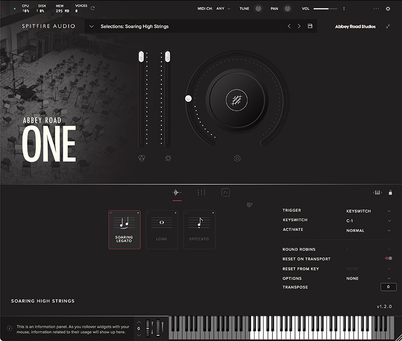 Spitfire Audio Abbey Road One: Soaring High Strings GUI