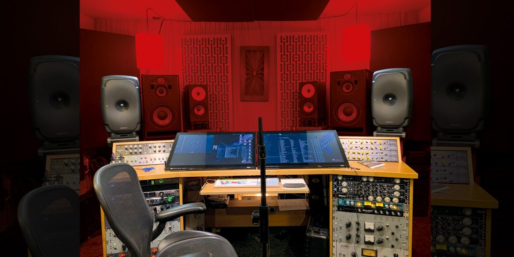 Genelec 8361A studio monitors in studio