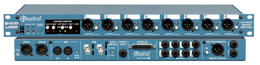 Radial Switch Radial Engineering: SW8-USB Auto-Switcher and Playback Interface